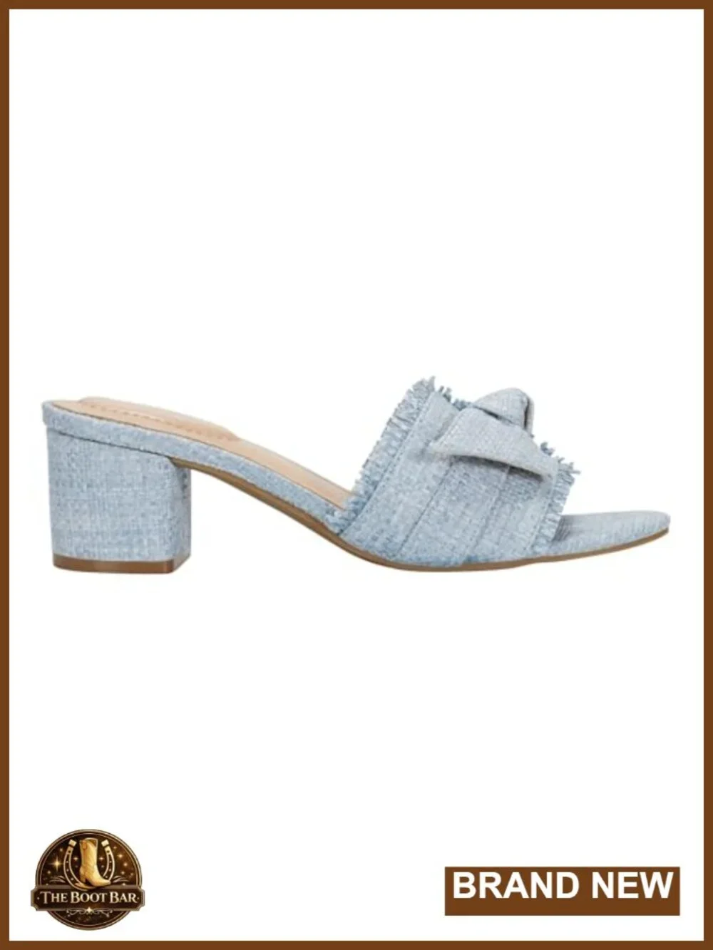Heeled Sandals with Knot Detailing Mid-Block Heel Slip-On PU Upper